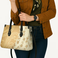 Heiva i Tahiti Leather Bag Tahitian Tiare Maori Cowrie Lei Brown