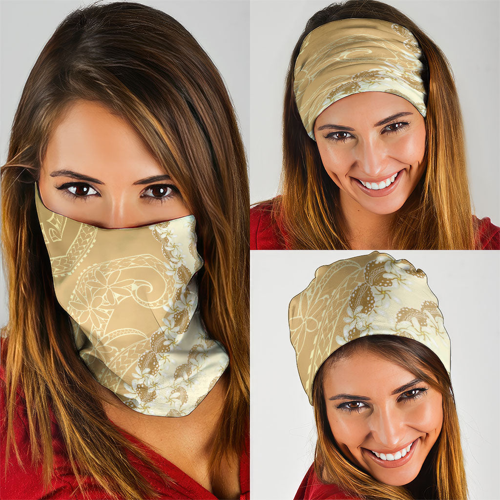 Heiva i Tahiti Neck Gaiter Tahitian Tiare Maori Cowrie Lei Brown
