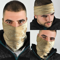 Heiva i Tahiti Neck Gaiter Tahitian Tiare Maori Cowrie Lei Brown