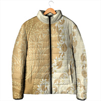 Heiva i Tahiti Padded Jacket Tahitian Tiare Maori Cowrie Lei Brown