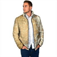 Heiva i Tahiti Padded Jacket Tahitian Tiare Maori Cowrie Lei Brown