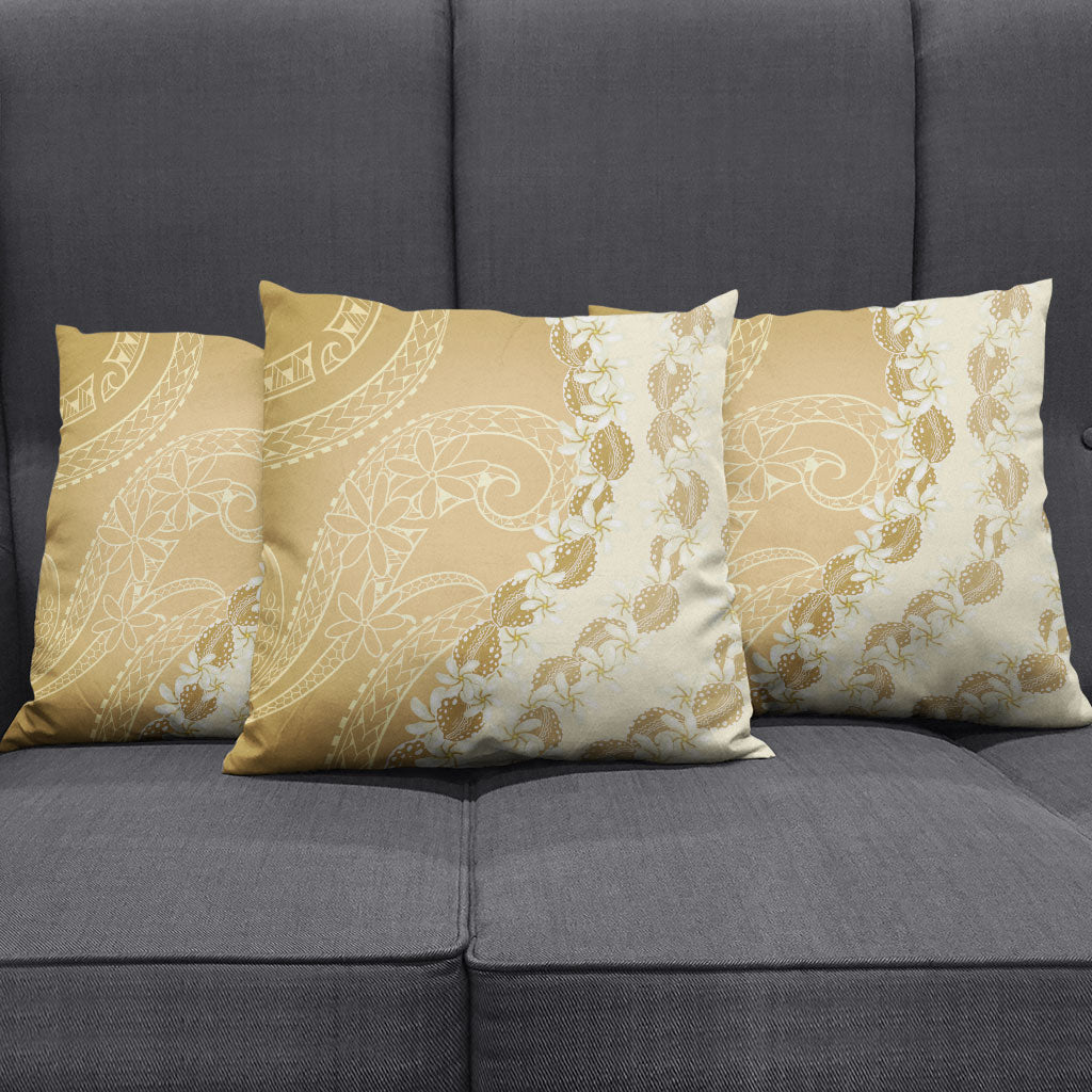 Heiva i Tahiti Pillow Cover Tahitian Tiare Maori Cowrie Lei Brown