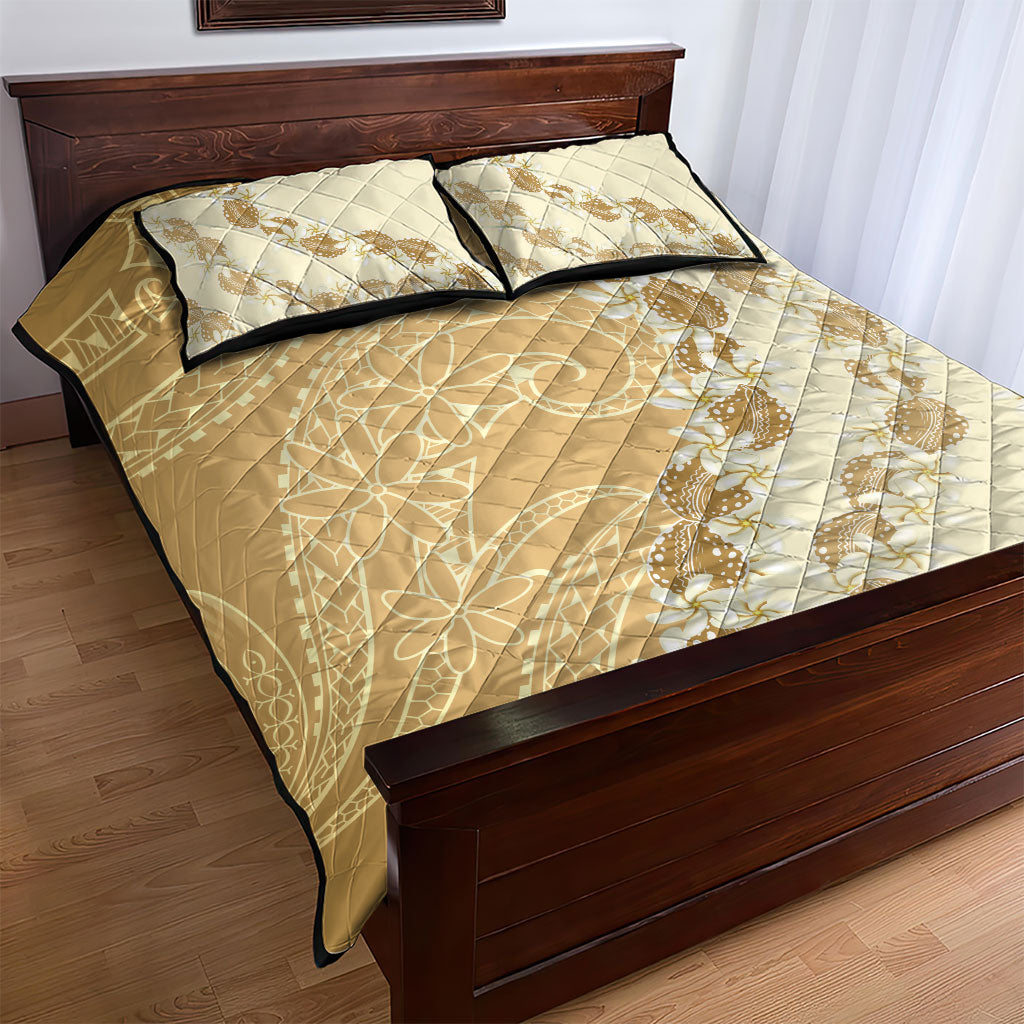 Heiva i Tahiti Quilt Bed Set Tahitian Tiare Maori Cowrie Lei Brown