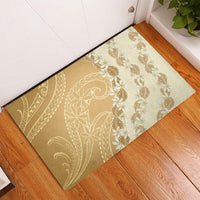 Heiva i Tahiti Rubber Doormat Tahitian Tiare Maori Cowrie Lei Brown