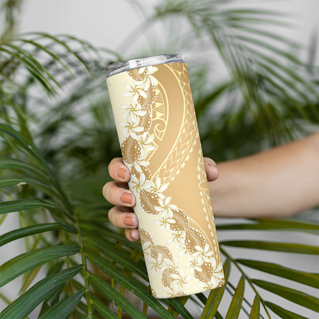 Heiva i Tahiti Skinny Tumbler Tahitian Tiare Maori Cowrie Lei Brown LT14 - Polynesian Pride