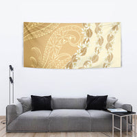 Heiva i Tahiti Tapestry Tahitian Tiare Maori Cowrie Lei Brown