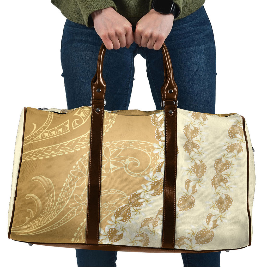 Heiva i Tahiti Travel Bag Tahitian Tiare Maori Cowrie Lei Brown