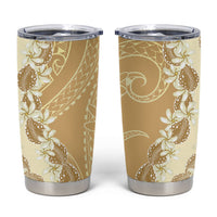 Heiva i Tahiti Tumbler Cup Tahitian Tiare Maori Cowrie Lei Brown