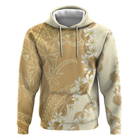 Heiva i Tahiti Zip Hoodie Tahitian Tiare Maori Cowrie Lei Brown