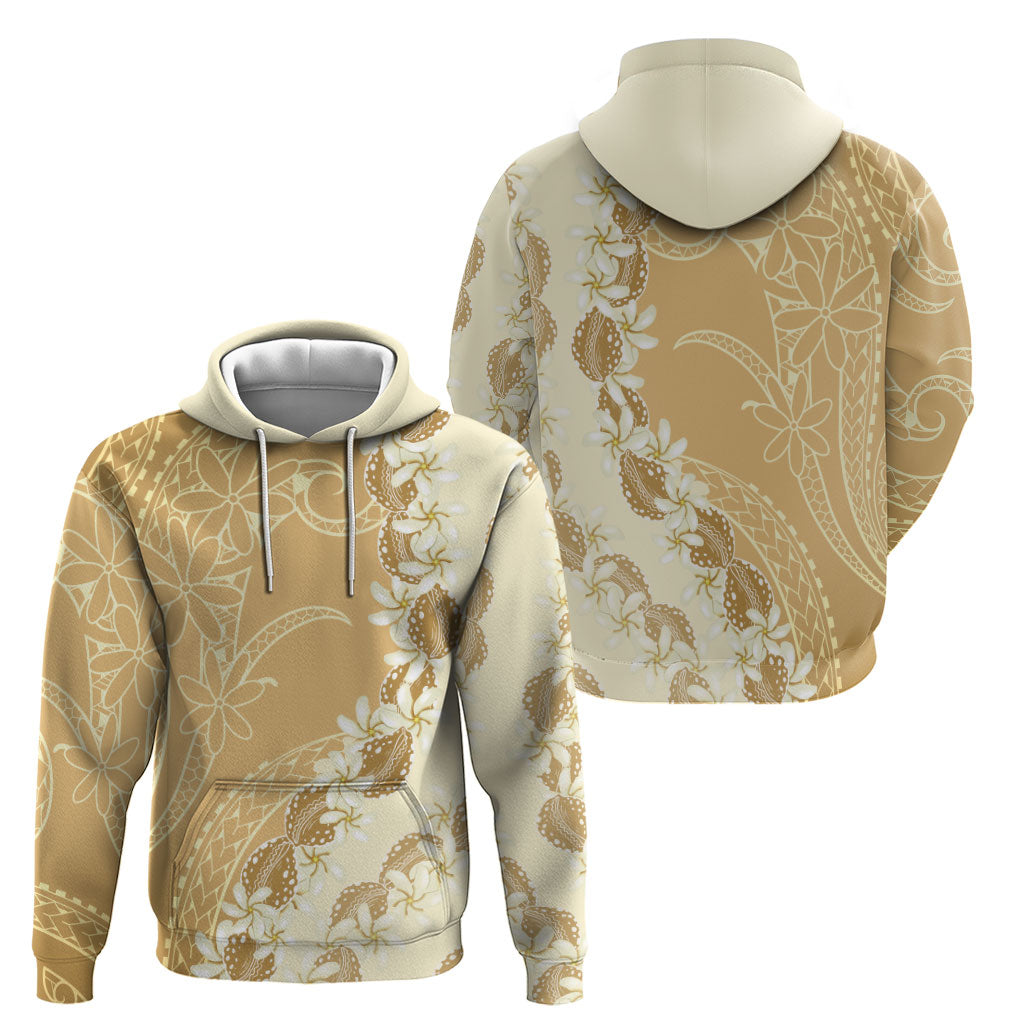 Heiva i Tahiti Zip Hoodie Tahitian Tiare Maori Cowrie Lei Brown