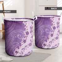 Heiva i Tahiti Laundry Basket Tahitian Tiare Maori Cowrie Lei Purple