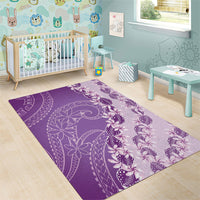 Heiva i Tahiti Area Rug Tahitian Tiare Maori Cowrie Lei Purple