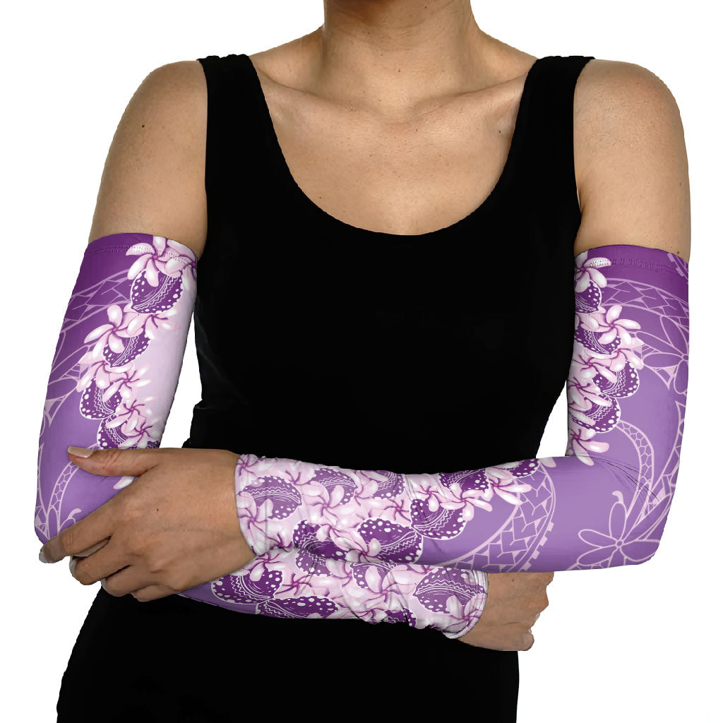 Heiva i Tahiti Arm Sleeves Tahitian Tiare Maori Cowrie Lei Purple