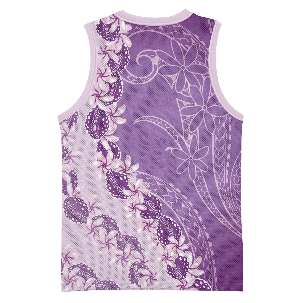 Heiva i Tahiti Basketball Jersey Tahitian Tiare Maori Cowrie Lei Purple