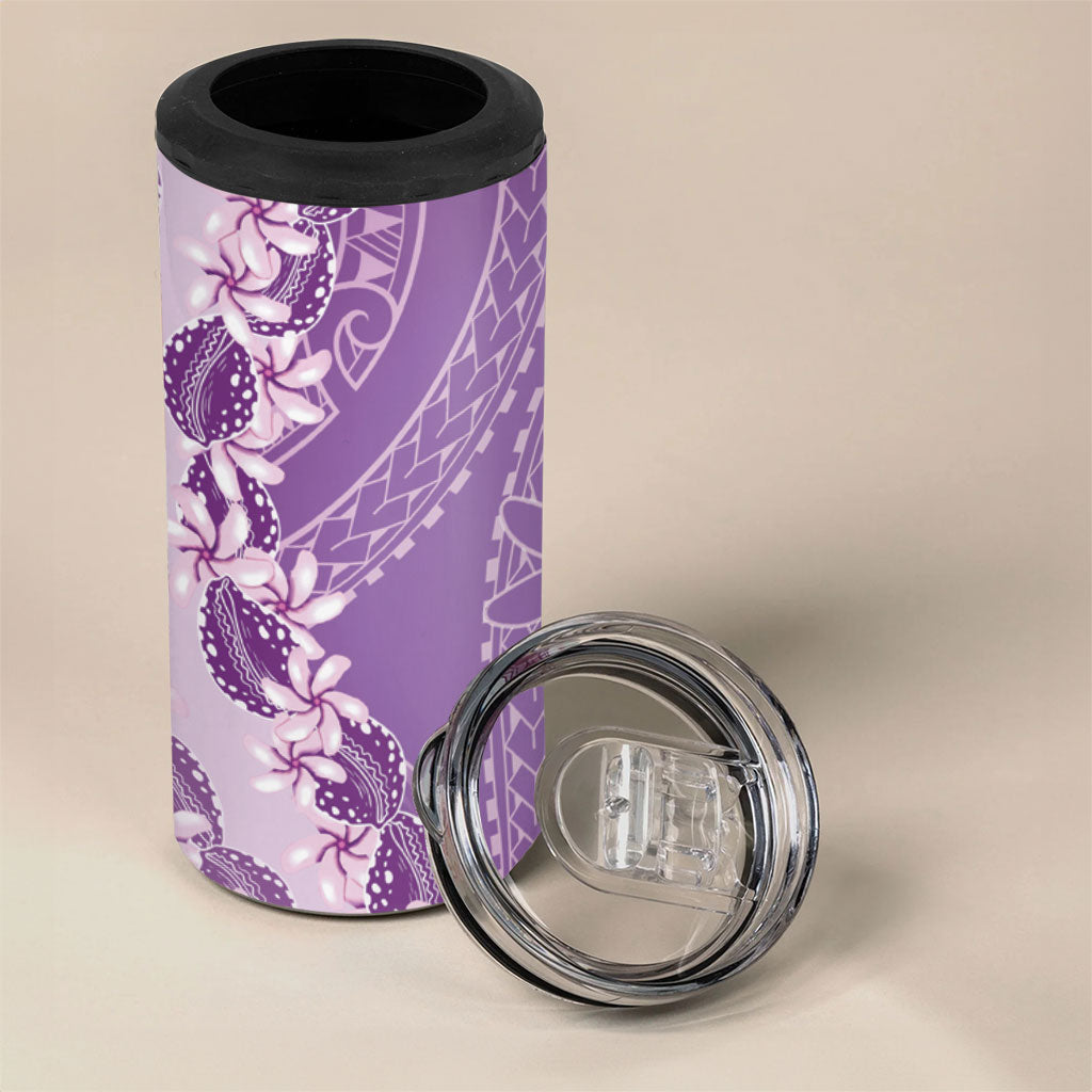 Heiva i Tahiti 4 in 1 Can Cooler Tumbler Tahitian Tiare Maori Cowrie Lei Purple LT14 - Polynesian Pride