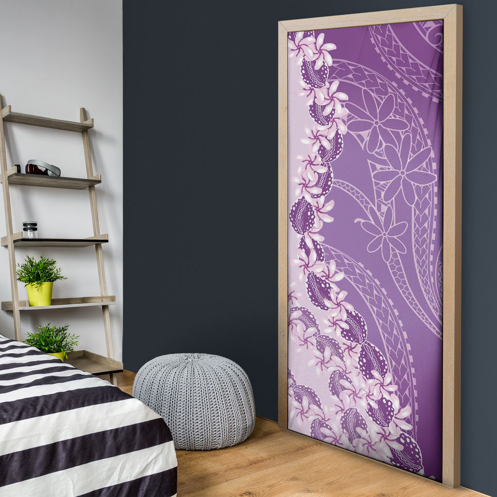 Heiva i Tahiti Door Cover Tahitian Tiare Maori Cowrie Lei Purple