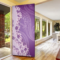 Heiva i Tahiti Door Cover Tahitian Tiare Maori Cowrie Lei Purple