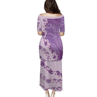 Heiva i Tahiti Family Matching Puletasi and Hawaiian Shirt Tahitian Tiare Maori Cowrie Lei Purple LT14 - Polynesian Pride