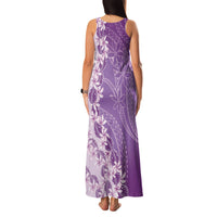 Heiva i Tahiti Family Matching Tank Maxi Dress and Hawaiian Shirt Tahitian Tiare Maori Cowrie Lei Purple LT14 - Polynesian Pride