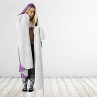 Heiva i Tahiti Hooded Blanket Tahitian Tiare Maori Cowrie Lei Purple