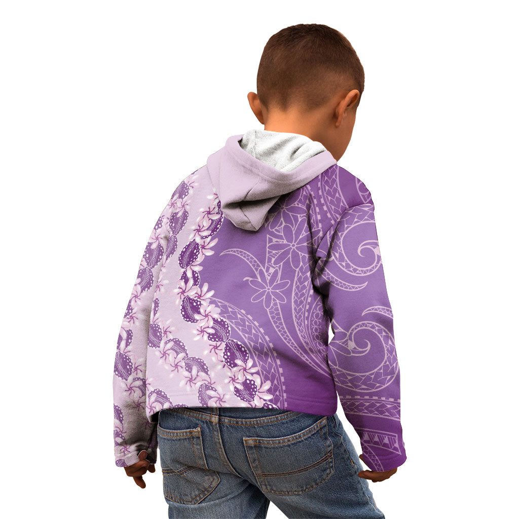Heiva i Tahiti Kid Hoodie Tahitian Tiare Maori Cowrie Lei Purple LT14 - Polynesian Pride