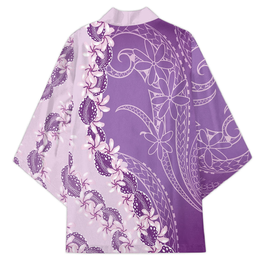 Heiva i Tahiti Kimono Tahitian Tiare Maori Cowrie Lei Purple
