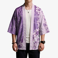 Heiva i Tahiti Kimono Tahitian Tiare Maori Cowrie Lei Purple