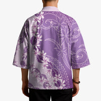 Heiva i Tahiti Kimono Tahitian Tiare Maori Cowrie Lei Purple