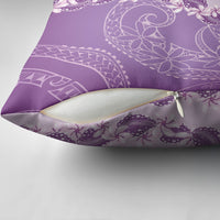 Heiva i Tahiti Pillow Cover Tahitian Tiare Maori Cowrie Lei Purple