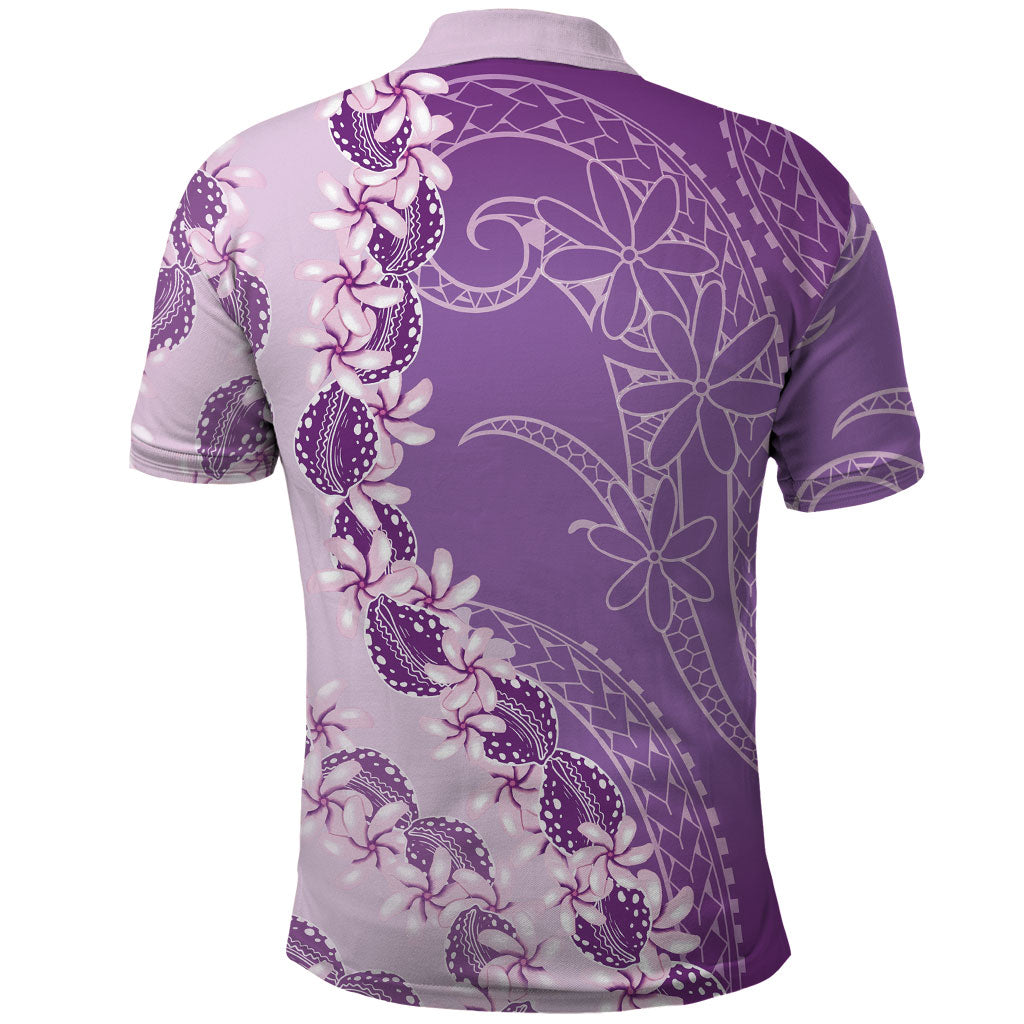 Heiva i Tahiti Polo Shirt Tahitian Tiare Maori Cowrie Lei Purple