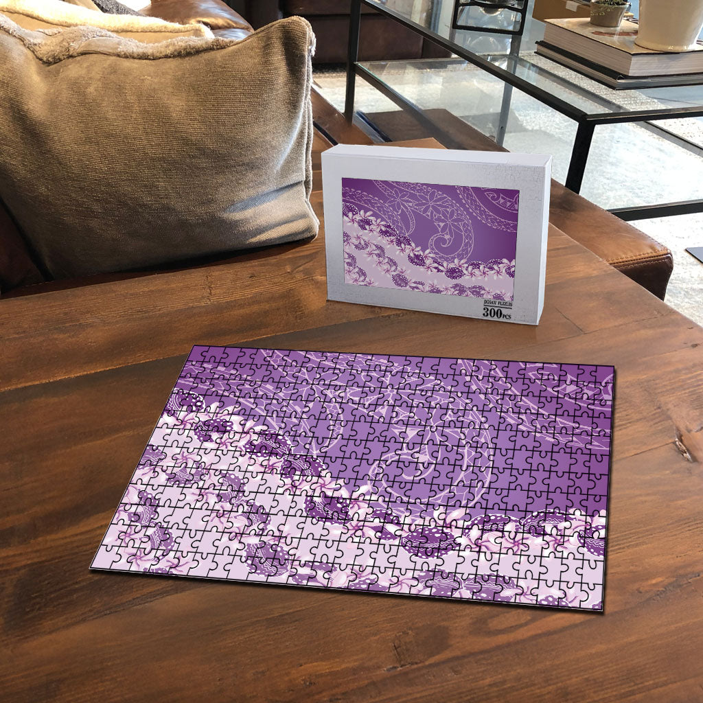 Heiva i Tahiti Puzzle Tahitian Tiare Maori Cowrie Lei Purple