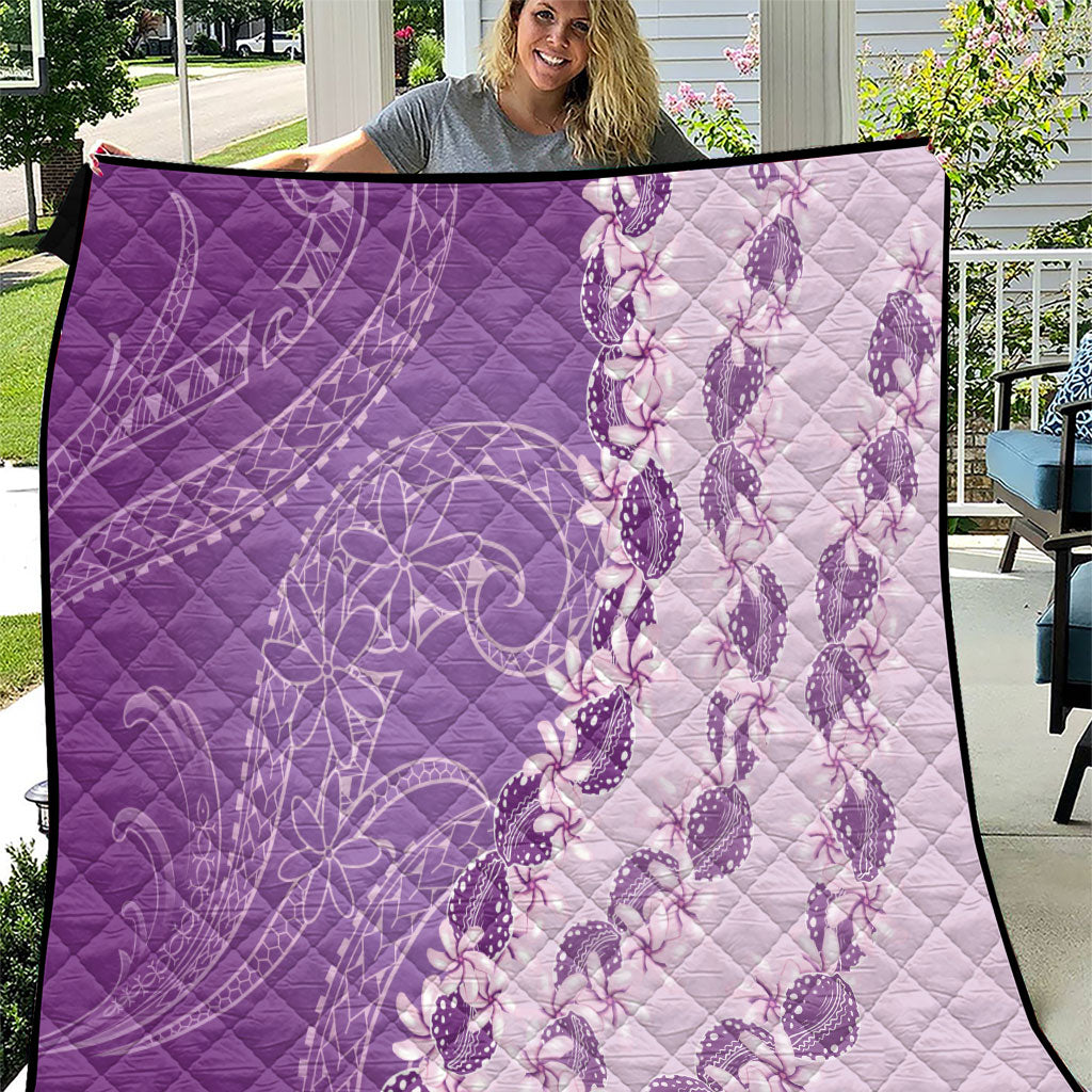 Heiva i Tahiti Quilt Tahitian Tiare Maori Cowrie Lei Purple