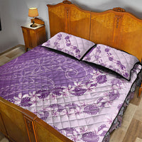 Heiva i Tahiti Quilt Bed Set Tahitian Tiare Maori Cowrie Lei Purple