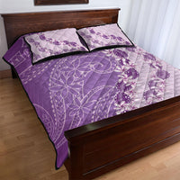 Heiva i Tahiti Quilt Bed Set Tahitian Tiare Maori Cowrie Lei Purple