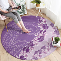 Heiva i Tahiti Round Carpet Tahitian Tiare Maori Cowrie Lei Purple