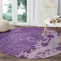 Heiva i Tahiti Round Carpet Tahitian Tiare Maori Cowrie Lei Purple