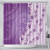 Heiva i Tahiti Shower Curtain Tahitian Tiare Maori Cowrie Lei Purple