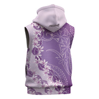 Heiva i Tahiti Sleeveless Hoodie Tahitian Tiare Maori Cowrie Lei Purple LT14 - Polynesian Pride
