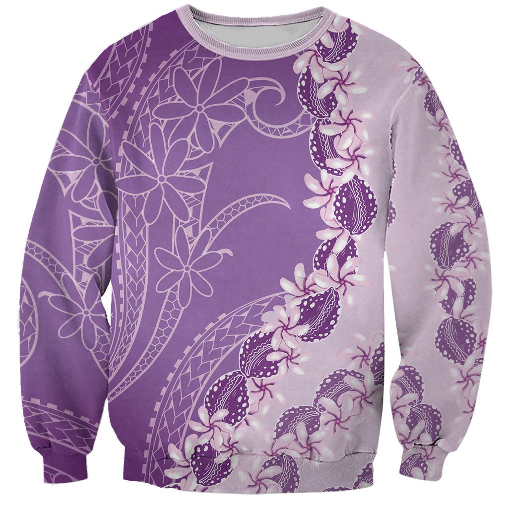 Heiva i Tahiti Sweatshirt Tahitian Tiare Maori Cowrie Lei Purple