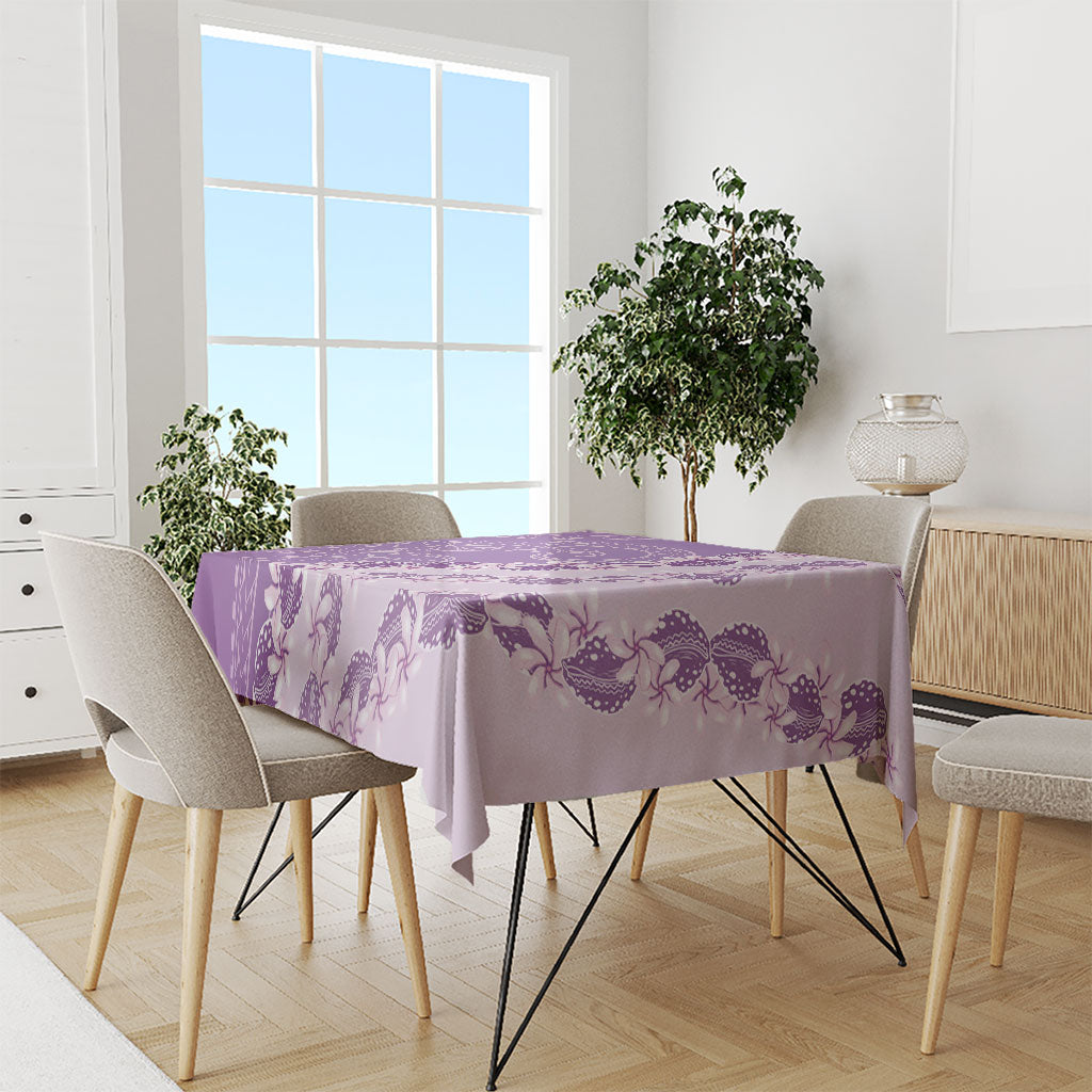 Heiva i Tahiti Tablecloth Tahitian Tiare Maori Cowrie Lei Purple