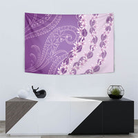 Heiva i Tahiti Tapestry Tahitian Tiare Maori Cowrie Lei Purple