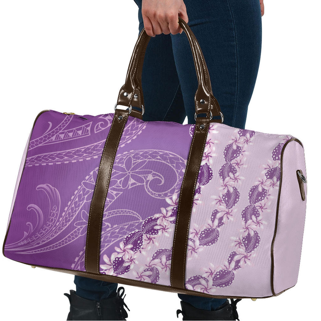 Heiva i Tahiti Travel Bag Tahitian Tiare Maori Cowrie Lei Purple