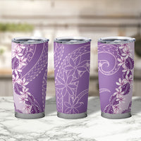 Heiva i Tahiti Tumbler Cup Tahitian Tiare Maori Cowrie Lei Purple