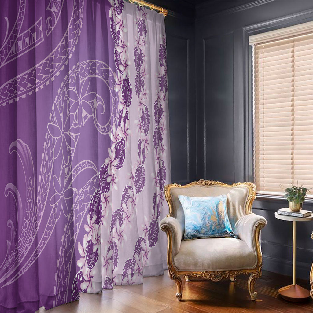 Heiva i Tahiti Window Curtain Tahitian Tiare Maori Cowrie Lei Purple