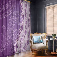 Heiva i Tahiti Window Curtain Tahitian Tiare Maori Cowrie Lei Purple