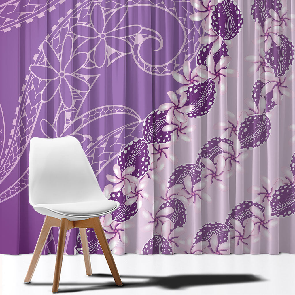 Heiva i Tahiti Window Curtain Tahitian Tiare Maori Cowrie Lei Purple
