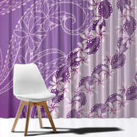Heiva i Tahiti Window Curtain Tahitian Tiare Maori Cowrie Lei Purple