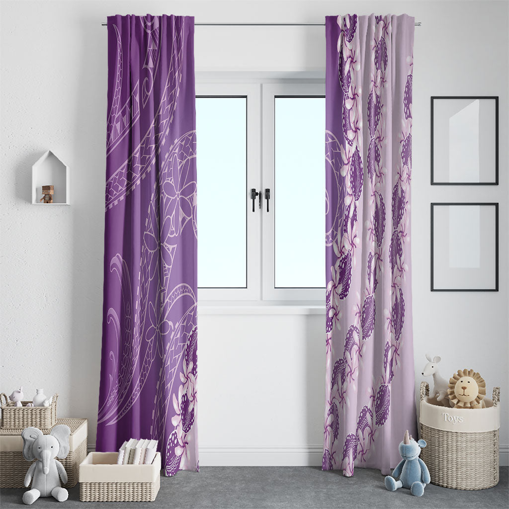 Heiva i Tahiti Window Curtain Tahitian Tiare Maori Cowrie Lei Purple