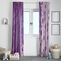 Heiva i Tahiti Window Curtain Tahitian Tiare Maori Cowrie Lei Purple