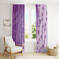 Heiva i Tahiti Window Curtain Tahitian Tiare Maori Cowrie Lei Purple
